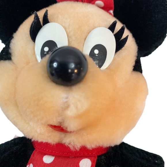 Disneyland Vintage Minnie Mouse Plush Red Polka Dot Dress Walt Disney World - Picture 8 of 9